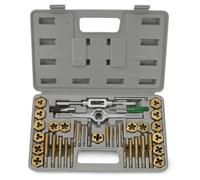 NEIKO 00911A SAE Jeu de tarauds et filières en alliage d'acier revêtu de titane, grand kit d'outils de filetage avec étui de rangement, 40 pièces