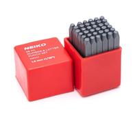 NEIKO 02629A Lot de 36 poinçons en acier traité thermiquement, impression et loisirs créatifs, tige de 1,5 mm, lot de 36 poinçons lettres majuscules et chiffres (A-Z / 0-8 / "&")
