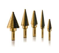Neiko® 10197 une Titane étape de forets, haute vitesse en acier | Lot de 5 pièces | Total 50 Tailles