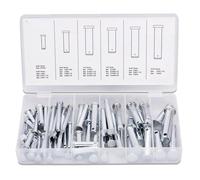 NEIKO 50414A Kit d'assortiment de 60 axes de chape Construction en zinc Tailles de trou 3/32, 1/8 et 5/32 3 tailles SAE diff rentes Axe en acier Axes