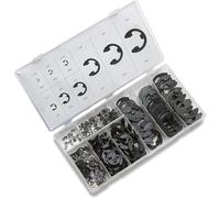 NEIKO 50455A E-Clip Assortiment | 300 pièces de fixation à bague de retenue en acier traité thermiquement | 1/16" - 7/8"