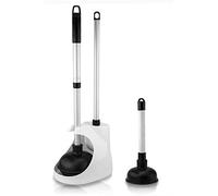 Neiko 60168A Lot de 4 Pistons pour Toilettes, Mini évier et Piston de vidange, Brosse pour Cuvette de Toilette, Design Complet, poignée en Aluminium, Noir