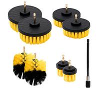 Neiko Ensemble de forets | 9 pièces de Nettoyage général Tout Usage pour la Maison et l'automobile | Brosses à récurer électriques avec Fixation à portée étendue, Joint, Noir et Jaune
