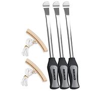 Neiko Lot de 5 outils de réparation de pneu de moto 20600A | Cuillères à levier en acier trempé de 29,9 cm | 2 fourreaux de protection de jante