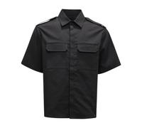 Neil Barrett - Chemise Loose Fit Tech Noire Coton - Homme - Chemises - Noir - Taille: XL