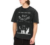 Neil Singer Young Chemises Le T-shirt essentiel The White Stencil T-shirt graphique fantaisie noir col rond en coton délavé rétro à manches courtes pour hommes fans de musique cadeau Medium