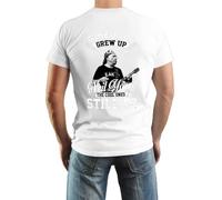 Neil T-shirt d'été en coton pour homme avec impression graphique et logo imprimé graphique à manches courtes et col rond pour homme fan de chanteurs, Blanc - Style 1, M