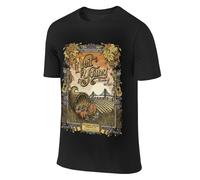 Neil T-shirt d'été en coton pour homme - Noir - Design cool - Logo imprimé graphique - Col rond - Manches courtes - Décontracté - Pour les fans de chanteurs, Noir , XXL