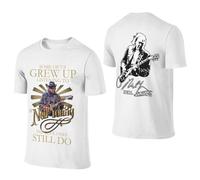 Neil T-shirt d'été en coton pour homme - Noir - Design cool - Logo imprimé graphique - Col rond - Manches courtes - Décontracté - Pour les fans de chanteurs, Blanc., S
