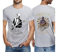 Neil T-shirt d'été en coton pour homme - Noir - Design cool - Logo imprimé graphique - Col rond - Manches courtes - Décontracté - Pour les fans de chanteurs, Gris-style, 5XL