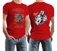 Neil T-shirt d'été en coton pour homme - Noir - Design cool - Logo imprimé graphique - Col rond - Manches courtes - Décontracté - Pour les fans de chanteurs, Style rouge, M