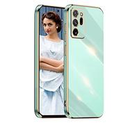 NEINEI Antichoc Coque pour Samsung Galaxy Note 20 Ultra,Etui de Très Mince Placage TPU,Housse de Élégant Conception Simple Miroir Silicone Brillant Cover Case,Vert