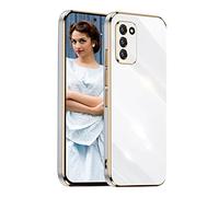 NEINEI Antichoc Coque pour Samsung Galaxy S20 5G/4G,Etui de Très Mince Placage TPU,Housse de Élégant Conception Simple Miroir Silicone Brillant Cover Case,Blanc