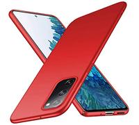 NEINEI Coque pour Samsung Galaxy S21 FE 5G,Housse Etui en Mat Conception,Ultra Mince PC Outdoor Antichoc Téléphone Protection Cover,Rouge