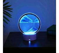 Neioaas 3D Moving Sand Art Table Lamp, 360° Rotating Hourglass Decor Desk lamp, Quicksand Lamp, 3D Hourglass Deep Sea Sandscape, Moving Sand Art Picture Night Light(Purple, Button-Crotrol)