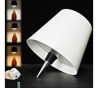Neioaas Lampe de bouteille de vin sans fil, lampe de bouteille de vin sans fil rechargeable par USB, lampe LED tactile pour la maison, bar, camping, voyage (blanc)