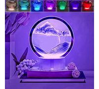 Neioaas Lampe de table 3D Moving Sand Art liquide, sablier 3D lampe de sable mouvant, couleur RVB couleur sable lampe de nuit, sablier rotatif à 360 ° de la vie décoration de bureau (violet)