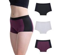 Neione Culotte Menstruelle Flux Tres Abondant Boxer Femme Coton Taille Haute pour Règle Équivalent 4 Tampons Shorty Menstruel Lot de 3 Spectrum L