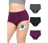 Neione Culotte Menstruelle Flux Tres Abondant Slip Femme Coton Taille Haute pour Règle 5 Tampons Lot de 3 Vista M