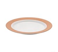 NEIQIUWING Assiette plate en mélamine pour bord mat bicolore | Design rustique blanc et orange pour affichage de nourriture, service de restaurant et dîner à la maison (31,4 cm)
