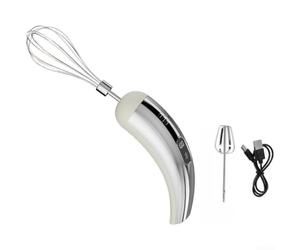 NEIQIUWING Batteur à œufs électrique portatif avec 5 vitesses et tiges en acier inoxydable 304 | Mélangeur de cuisine sans fil pour fouetter les œufs, la crème et la batterie (C)