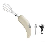 NEIQIUWING Batteur électrique en acier inoxydable 304 sans fil avec 5 vitesses et agitateurs interchangeables pour cuisine et pâtisserie(A)