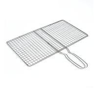NEIQIUWING BBQ Panier de barbecue avec poignée de protection contre la chaleur prolongée - Filet de barbecue fin pour steaks, hamburgers, légumes, poisson et crevettes - Idéal pour barbecue en plein
