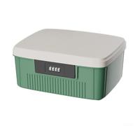 NEIQIUWING Boîte à médicaments verrouillable de 9 litres avec serrure à combinaison Boîte en plastique robuste double couche étanche pour la maison, l'école, le bureau, blanc, bleu, vert, gris (vert)
