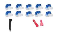 NEIQIUWING Boundary Kit de 50 crochets, 10 connecteurs de câbles et 10 bornes rouges pour Bosch Indego, Worx Landroid, Robomow