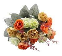 NEIQIUWING Bouquet de fleurs artificielles en soie avec 21 têtes, 6 couleurs