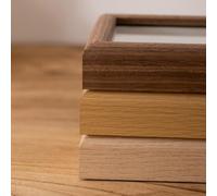 NEIQIUWING Cadre en bois pour dessins d'enfants, 15 x 15 cm, cadre de table en panneaux de particules artificiels, bois naturel/café/chêne blanc/noyer