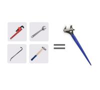 NEIQIUWING Clé à molette 4 en 1 avec tête réglable, outil de réparation en alliage d'acier robuste