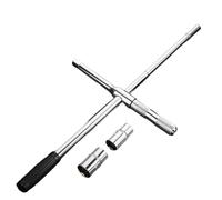 NEIQIUWING Clé en croix pour changement de pneu - 17-23 mm - En acier au chrome vanadium trempé - Poignée télescopique (375-600 mm) - Sac de rangement inclus