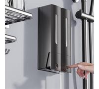 NEIQIUWING Distributeur de savon mural de 400 ml avec flacon pompe pour gel douche, shampooing et après-shampoing