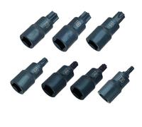 NEIQIUWING Embout de tournevis Torx avec adaptateur de douille 1/2" pour T30-T70, en acier allié, revêtement bleu, 55 mm