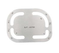 NEIQIUWING Gabarit de découpe en acier inoxydable pour bracelet en cuir avec gabarit de trou de 1/4 pouce d'épaisseur 2 mm pour la mesure et la fabrication de montres Argenté