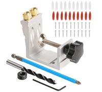 NEIQIUWING Gabarit de perçage en métal avec guide de perçage réglable à 15° pour le travail du bois