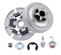NEIQIUWING Kit d'embrayage et de roue de chaîne de 7 pièces pour Stihl 017 018 021 023 MS170 MS180 MS210 MS230 MS250 Pièce de rechange avec roue en étoile, roulement et vis sans fin, argent