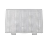 NEIQIUWING Lot de 100 boîtes rondes en plastique de 27 mm de diamètre avec boîte de rangement pour pièces de monnaie, jetons et badges