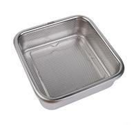 NEIQIUWING Lot de 3 plaques de cuisson en acier inoxydable avec panier filtrant, pour poêle à graisse robuste, passe au lave-vaisselle, pour four, accessoires de cuisson polyvalents, 19 x 19 cm (19 x