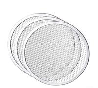 NEIQIUWING Lot de 3 plaques de cuisson rondes en aluminium renforcées pour pizza - 33 cm - Empilables - Résistantes à la chaleur - Répartition uniforme de la chaleur pour la maison et les fêtes