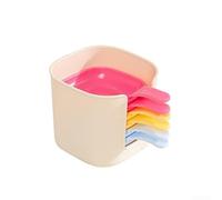 NEIQIUWING Lot de 6 bols à sauce en plastique avec support de rangement, bols à sauce blancs avec support de cuillère et design empilable pour sauces, épices et collations dans la cuisine quotidienne