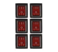 NEIQIUWING Lot de 6 interrupteurs à bascule 4 broches avec couvercle lumineux rouge pour bateau
