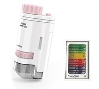 NEIQIUWING Microscope portatif pour enfants, grossissement 200x, microscope de poche éclairé par LED