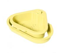 NEIQIUWING Panier d'évier d'angle avec vidange automatique, panier d'égouttement pour coins d'évier de cuisine, support éponge et trou de drainage, organisateur de cuisine peu encombrant en ABS (jaune
