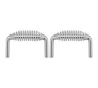NEIQIUWING Poignée de barbecue en acier inoxydable - Poignée à ressort - Charge lourde - Soudable - Pour barbecue, foyer, plaque de cuisson - Résistante à la chaleur - 15,2 x 12,8 cm - Argenté