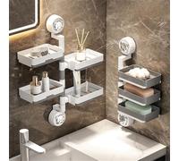 NEIQIUWING Porte-savon rotatif à 2 à 4 couches avec ventouse pour montage mural