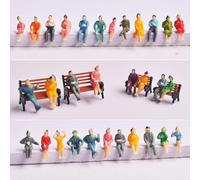 NEIQIUWING Pour 100 figurines assises peintes à l'échelle 1:100, personnes modèles, passagers, tous assis