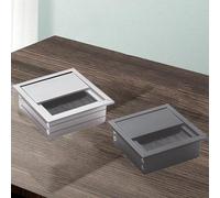 NEIQIUWING Pour passe-câble carré noir/argent en alliage d'aluminium 80 x 80 mm