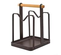 NEIQIUWING Rack de couvercle en fer et support de planche à découper, fentes antidérapantes pour comptoir de cuisine, bac d'égouttement intégré pour l'organisation des assiettes, casseroles (café)